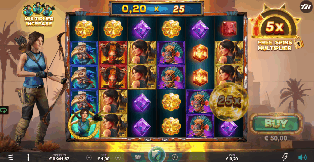 Lara Croft Fortune of the Eclipse MultiChase Rolling Multipliers