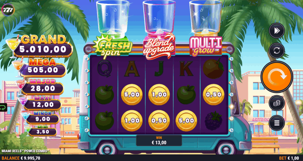 Miami Reels Power Combo - Coin Prize Win
