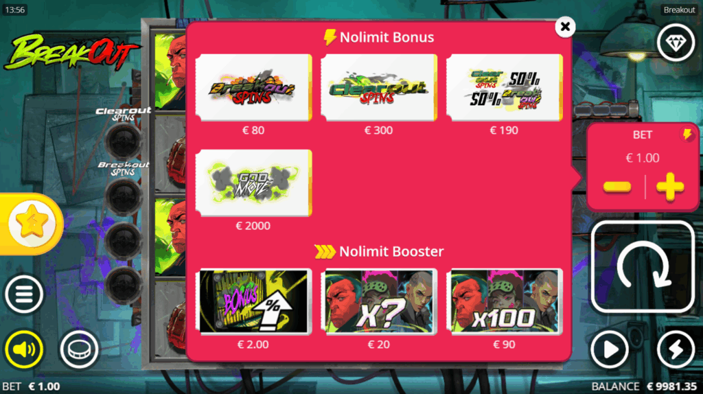 Non-UK Players Can Purchase Any of the Available Nolimit Booster & Bonus Buy Options
