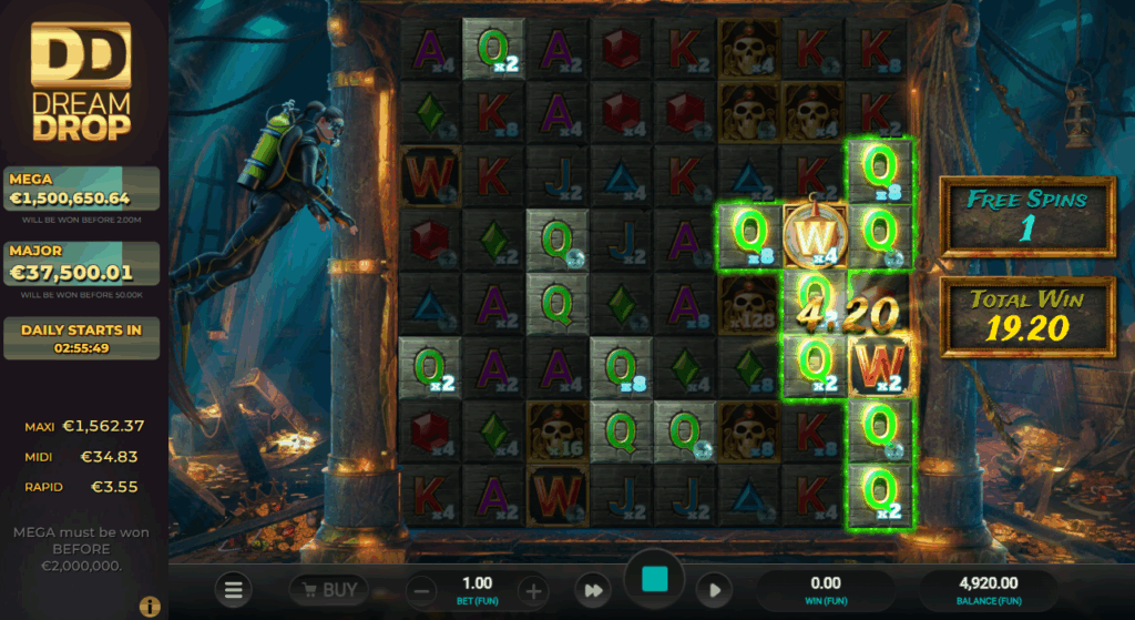 Treasure Tumble Dream Drop Free Spins