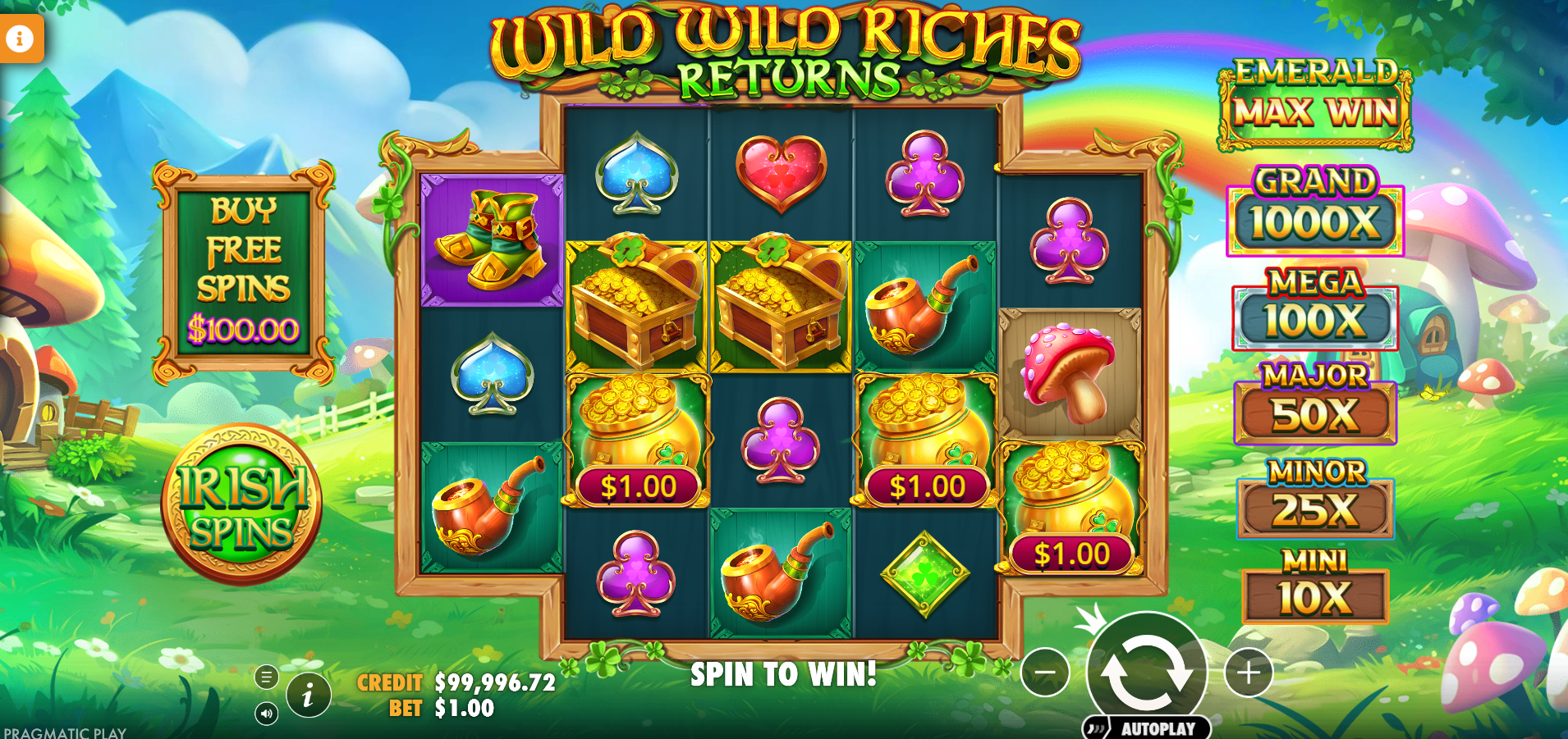 Wild Wild Riches Returns Base Game