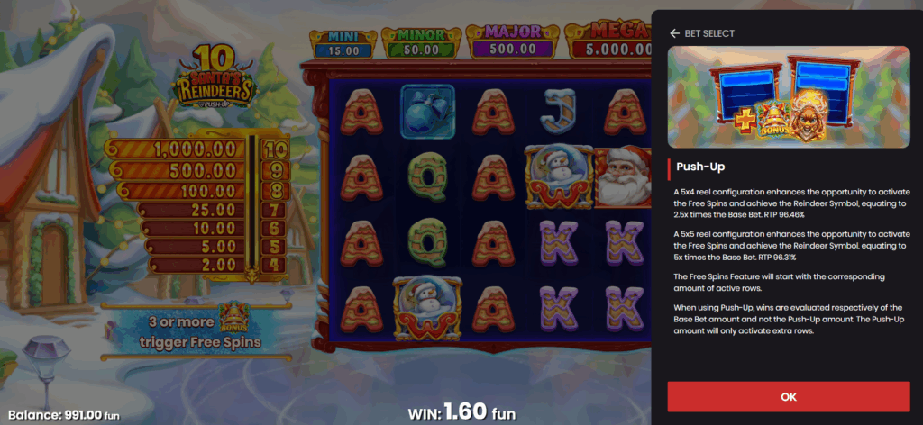 10 Santa's Reindeers Push-Up & Bonus Buy Options