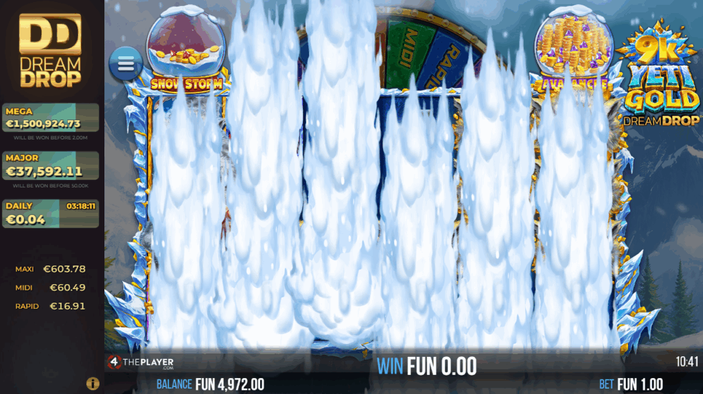 9K Yeti Gold Dream Drop Avalanche Feature