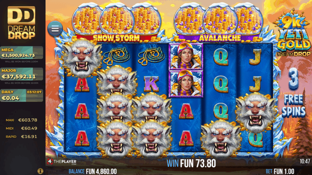 9K Yeti Gold Dream Drop Free Spins