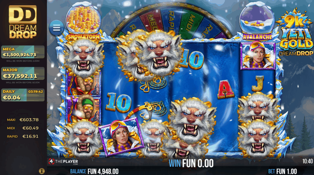 9K Yeti Gold Dream Drop Snowstorm Feature