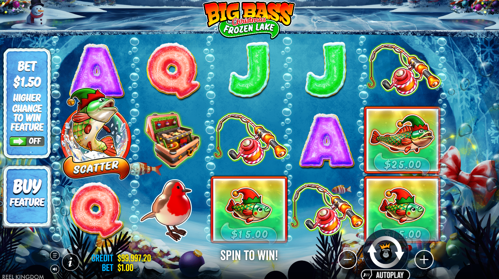 Big Bass Christmas Frozen Lake Base Game