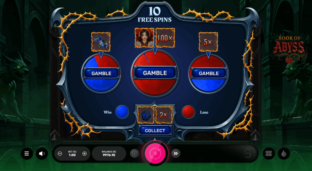 Book of Abyss Free Spins Gamble Mode