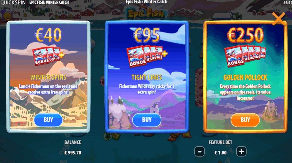 Epic Fish Winter Catch Bonus Buy Options