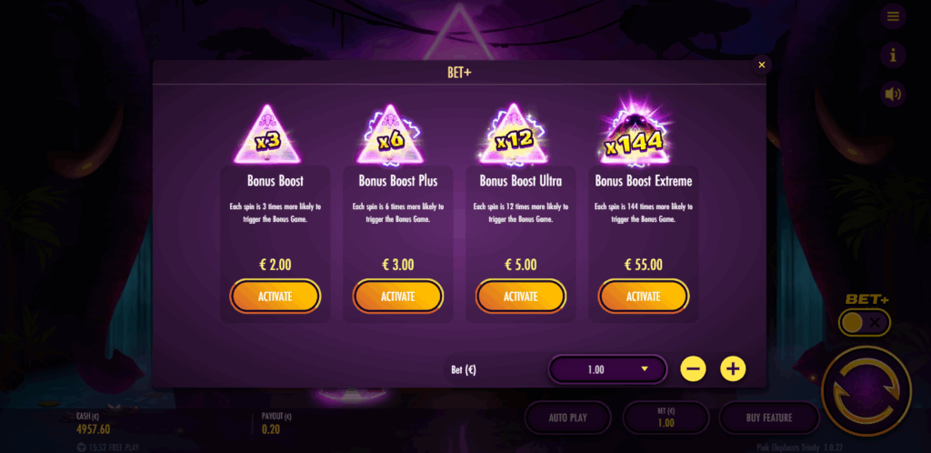 Pink Elephants Trinity Bet+ Options