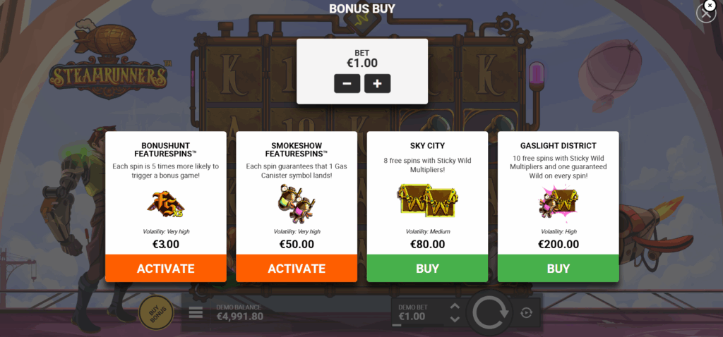 Players May Purchase Several Featurespins & Bonus Buy Options