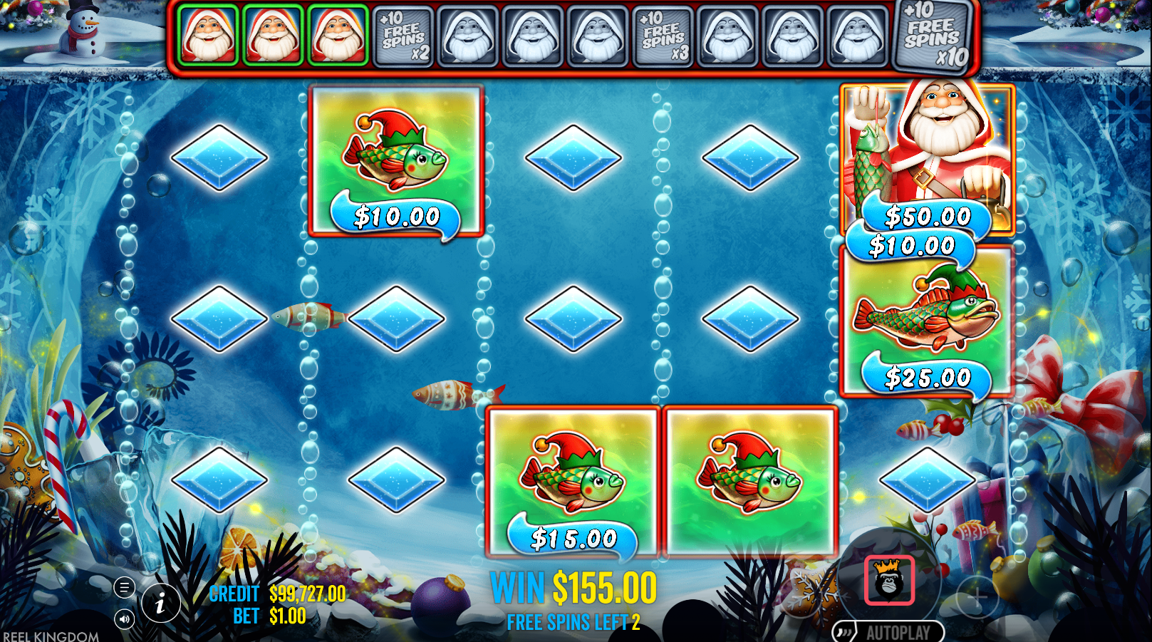 The Frozen Lake Free Spins Mode Reveals Money Symbols, Fisherman Wilds, & Blanks