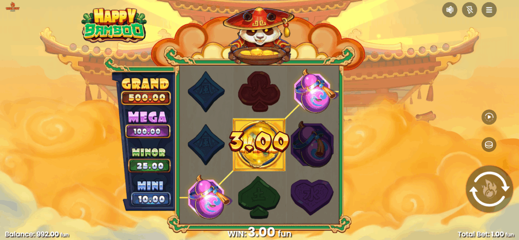 Wins are Guaranteed When 3 Identical Symbols Land on Reels 1, 2, & 3