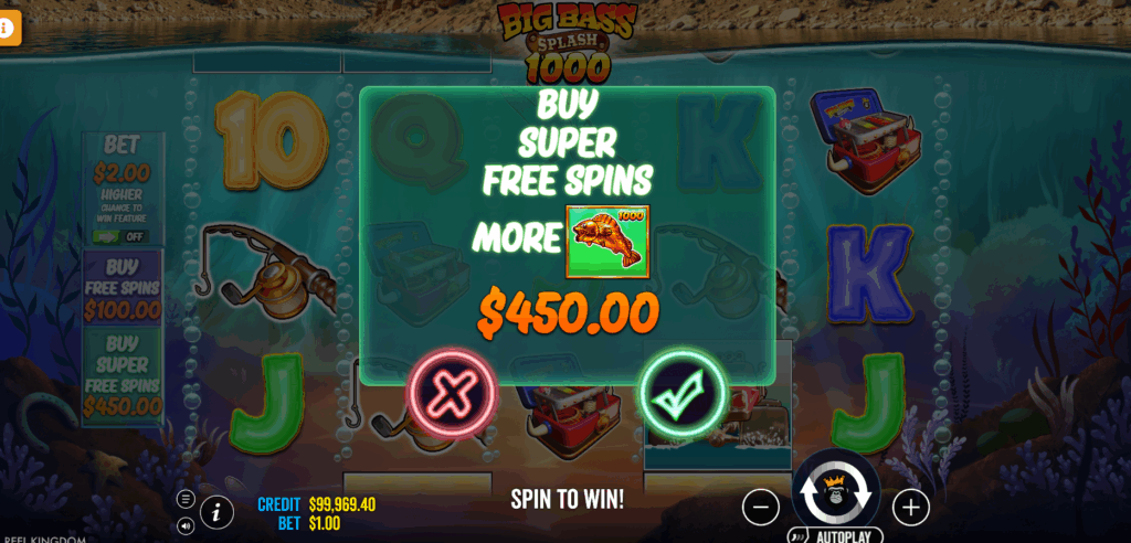 Big Bass Splash 1000 Ante Bet & Bonus Buy Options