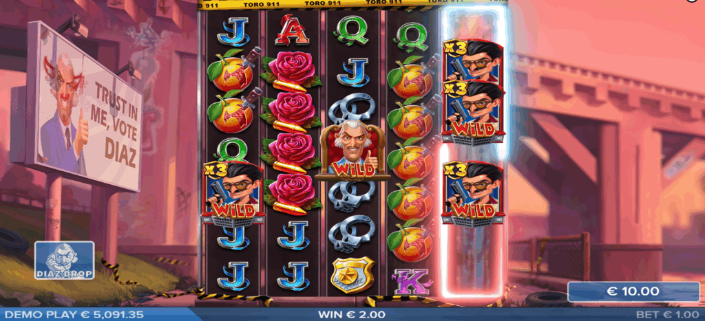 Diaz Symbols add 1 or More Matador Symbols to the Reels for a Respin