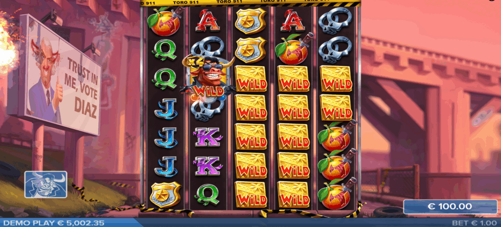 Landing a Diaz & Toro Symbol in the Same Spin Triggers the Clean the Streets Feature