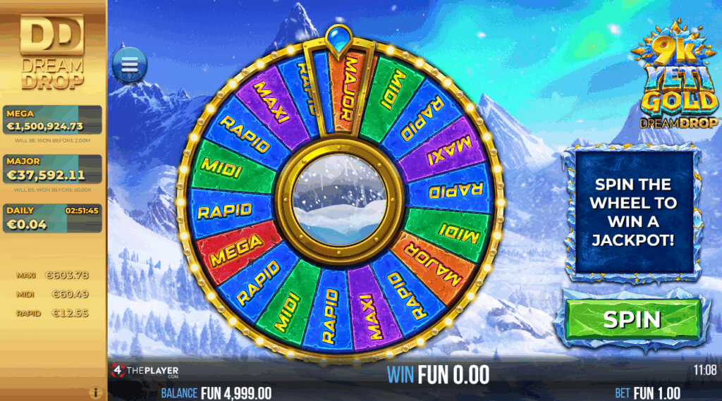 Spin the Jackpot Wheel to Win 1 of 5 Dream Drop Prizes