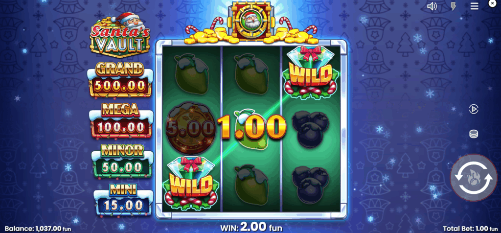 Wins Occur When 3 of Any Paytable Symbol Appears on Reels 1-3