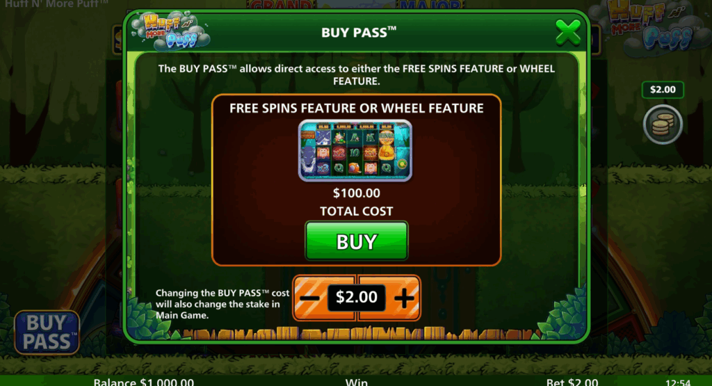 Huff n' More Puff Bonus Buy Options