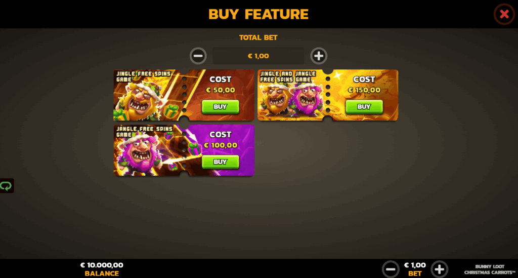 Bunny Loot Christmas Carrots Bonus Buy Options