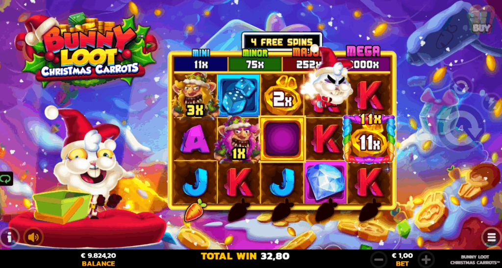 Bunny Loot Christmas Carrots Jingle & Jangle Free Spins