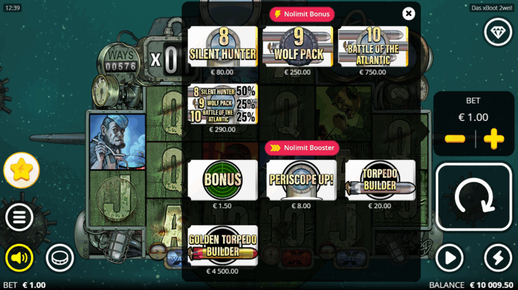 Das xBoot 2wei! Nolimit Booster & Bonus Buy Options