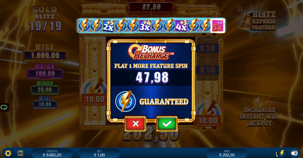 Eligible Players Can Repeat the Gold Blitz Feature via the Bonus Recharge Mechanic