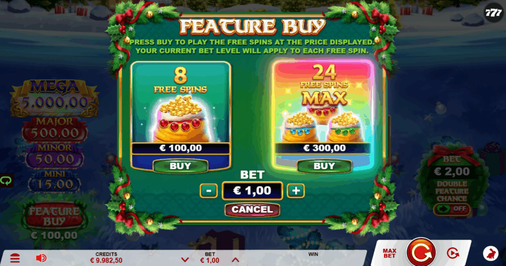 Fishin Triple Christmas Pots of Gold Bonus Buy Options