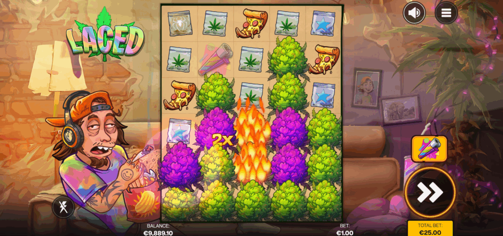 Lighter Symbols Activate Random Burning & Laced Buds on the Reels