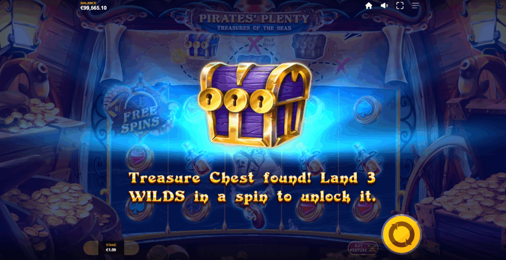 Map Symbols Push the Ship Along the Treasure Row, Unlocking Treasure Chests at Locations