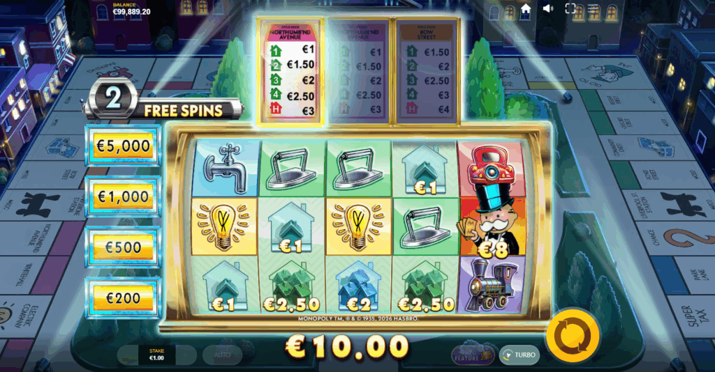 Monopoly Cash is King Free Spins