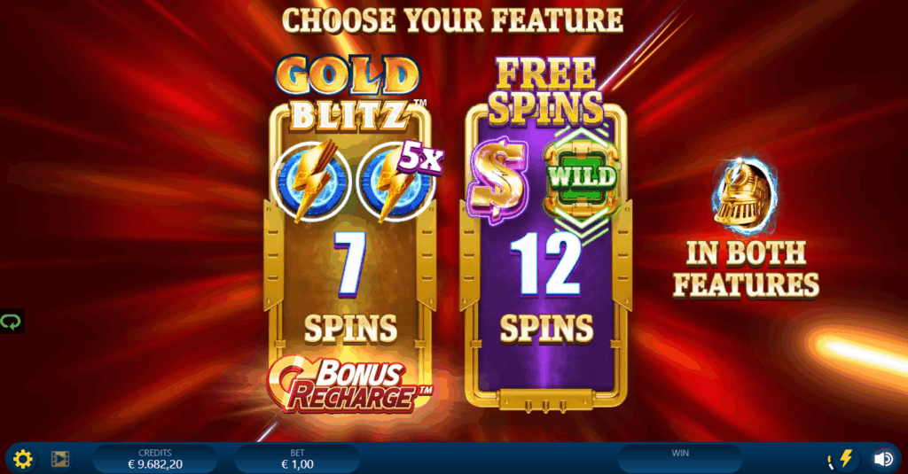 Players Can Choose Between Free Spins & the Gold Blitz Feature