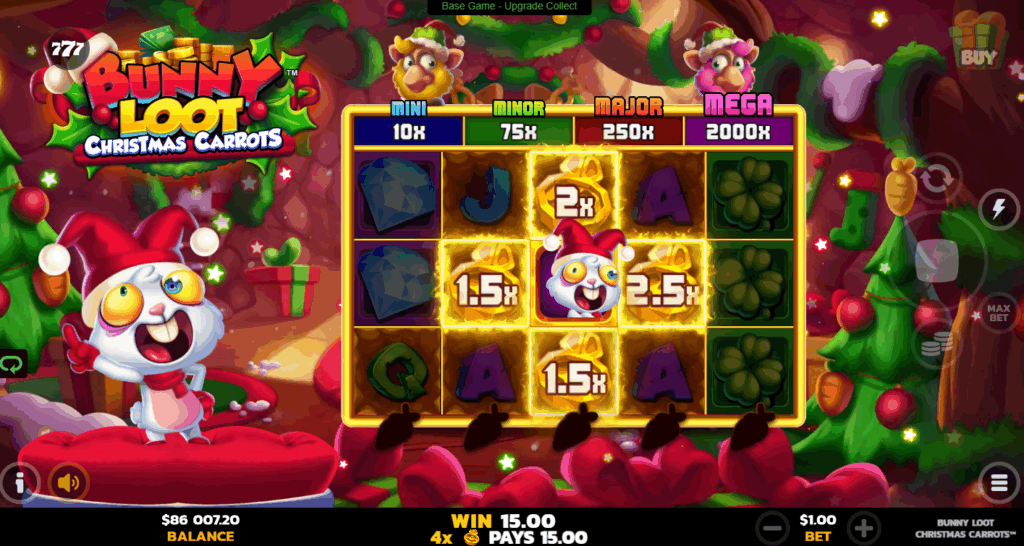 The Bunny Symbol Collects All Coin & Jackpot Prizes in View