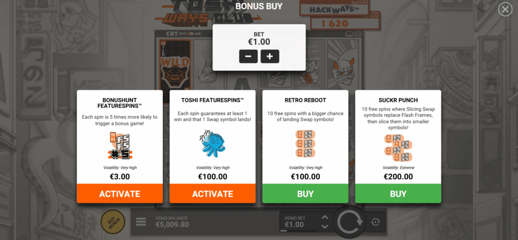Toshi Ways Club Featurespins & Bonus Buy Options