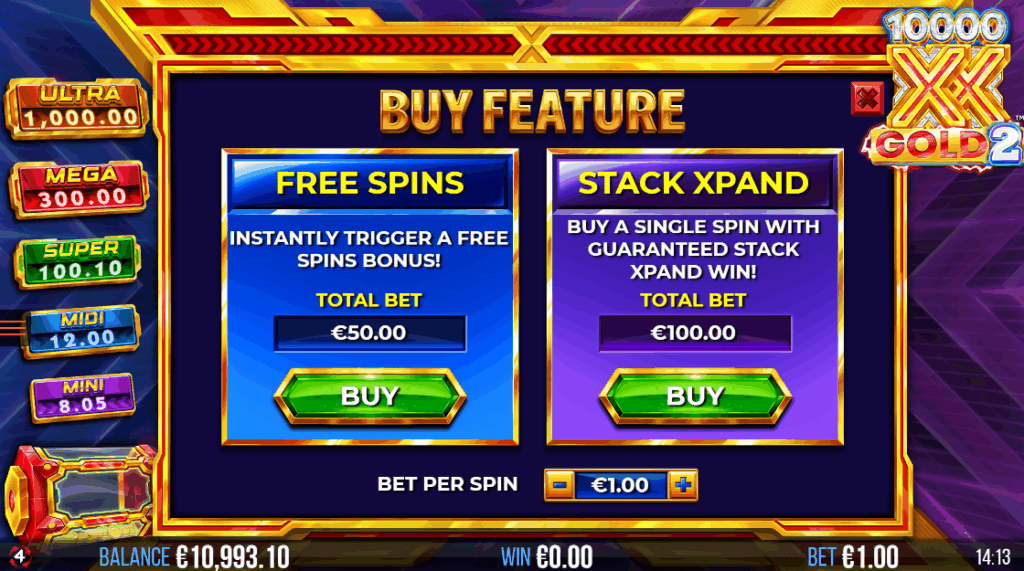 10,000x Gold 2 Bonus Buy Options