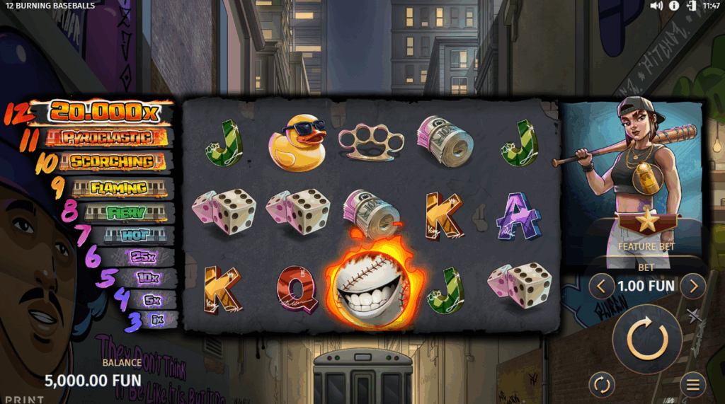 12 Burning Baseballs Base Game