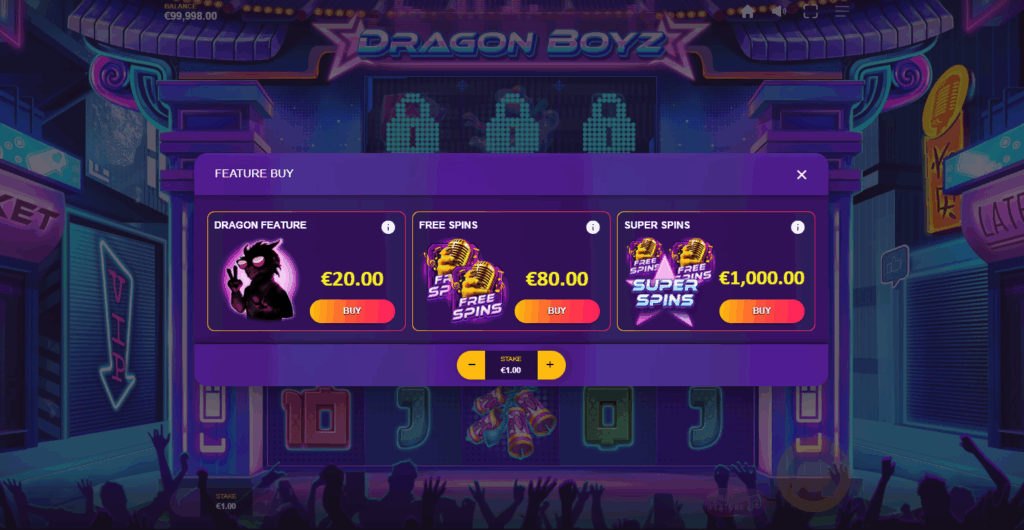 Dragon Boyz Bonus Buy Options