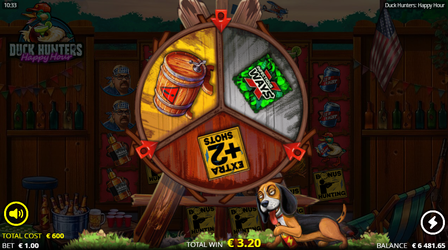 Duck Hunters Happy Hour Free Spins Upgrade Wheel