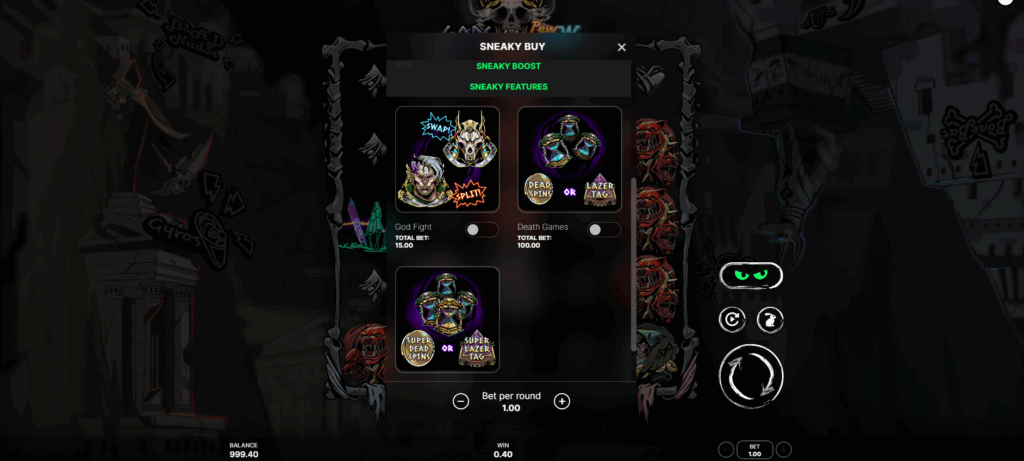 Gods Go Pew Pew Sneaky Boost & Bonus Buy Options