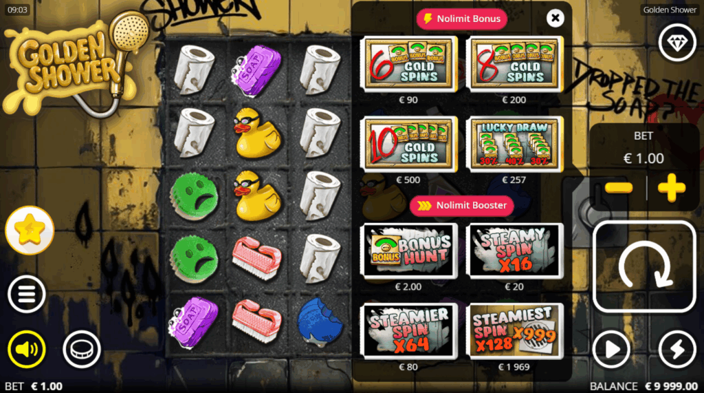 Golden Shower Nolimit Booster & Bonus Buy Options