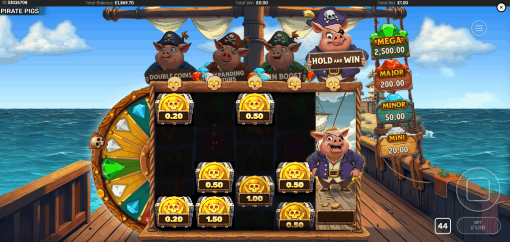 Pirate Pigs Hold & Win Feature