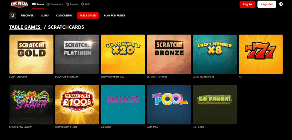 los vegas scratchcards