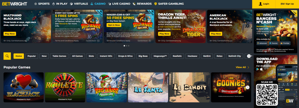 betwright casino homepage