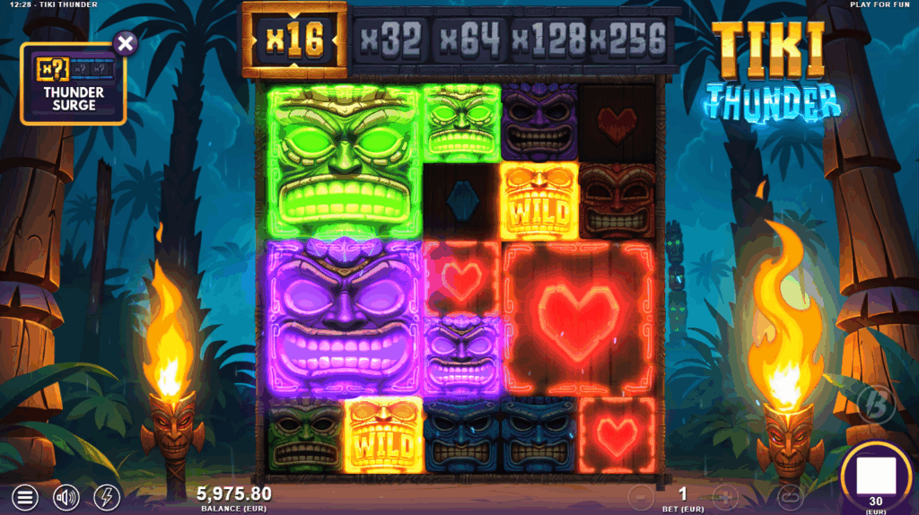 Tiki Thunder Giant Symbols & Thunder Surge Features