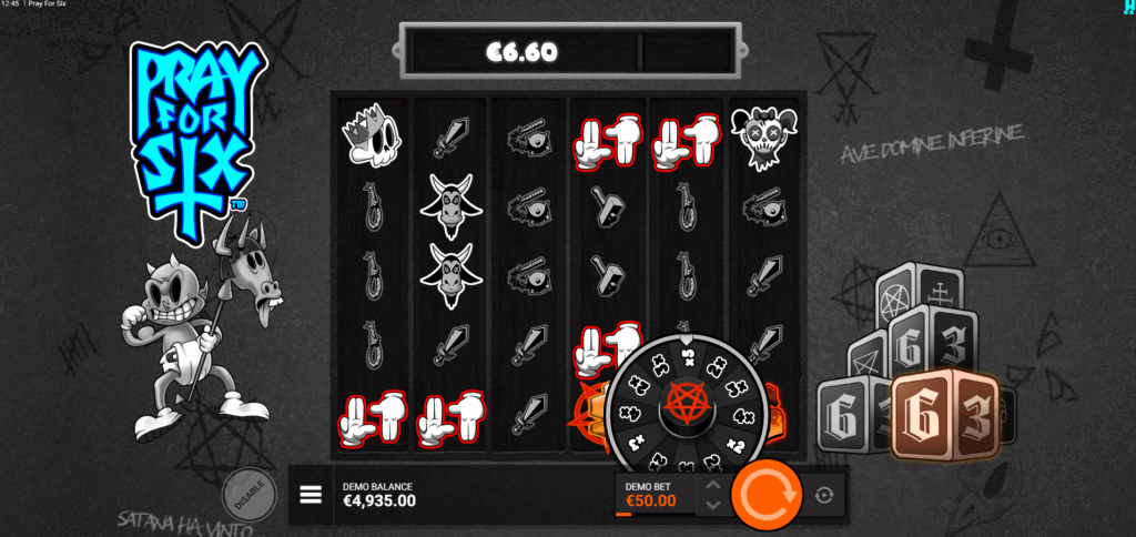 When a '6' Symbol Hits, it Reveals a Wailing Wheel of Multipliers & Cash Prizes