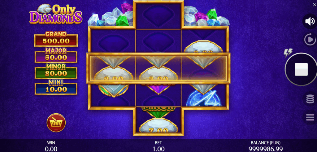 Each Reel Spins Through a Series of Mystery, Diamond, Upgrade, & Collect Symbols