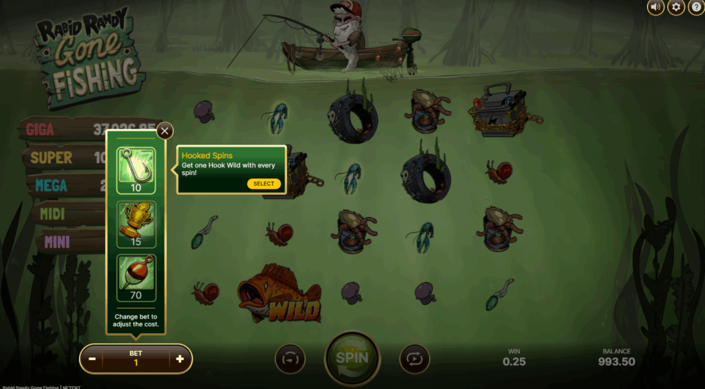 Rabid Randy Gone Fishing Bonus buy Options