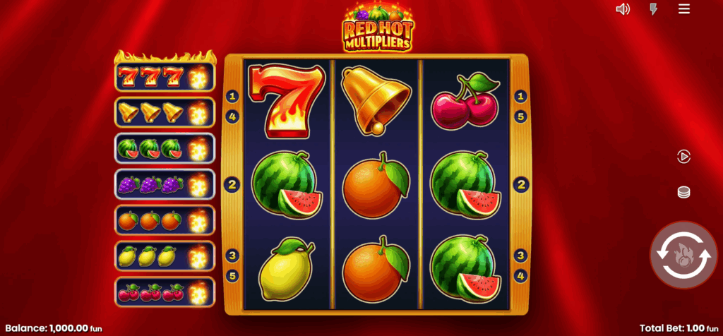 Red Hot Multipliers Base Game