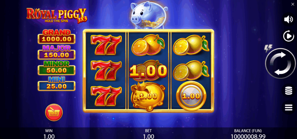 Royal Piggy Symbols Collect all Coin & Jackpot Values From the Same Spin
