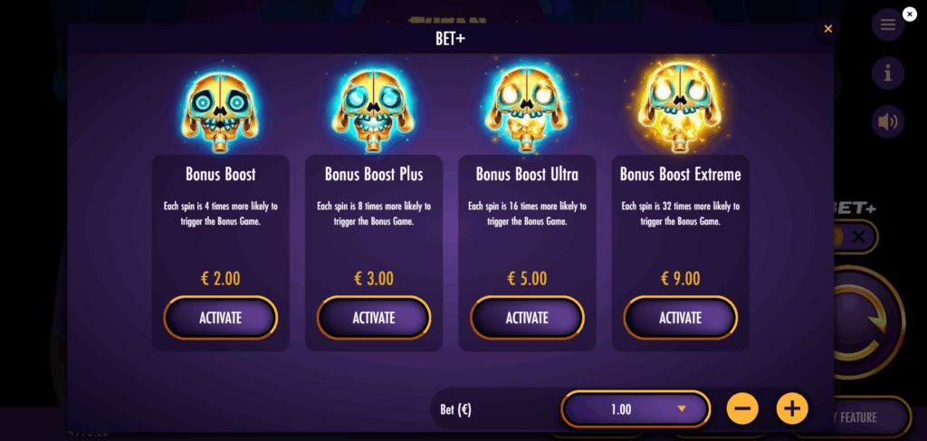 Tutan Kha-Boom Bet+ & Bonus Buy Options