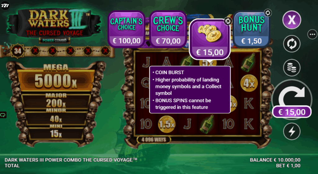 Dark Waters 3 Power Combo The Cursed Voyage Bonus Buy Options